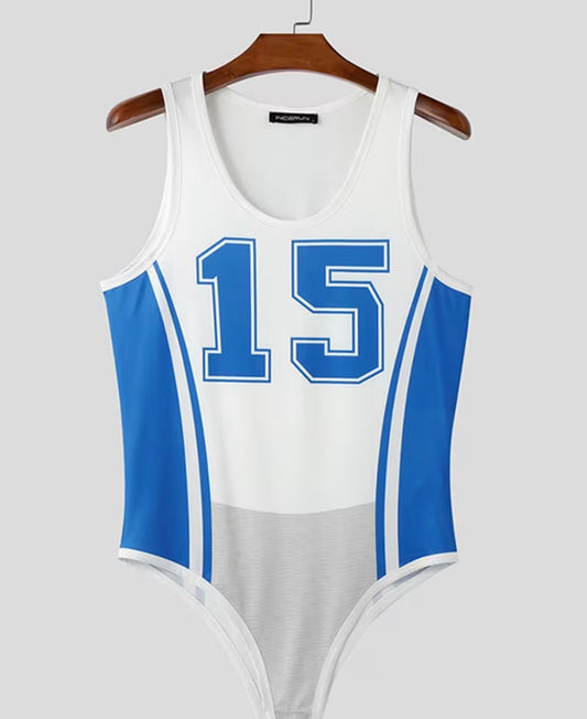 MENS ATHLETIC ONESIE BLUE