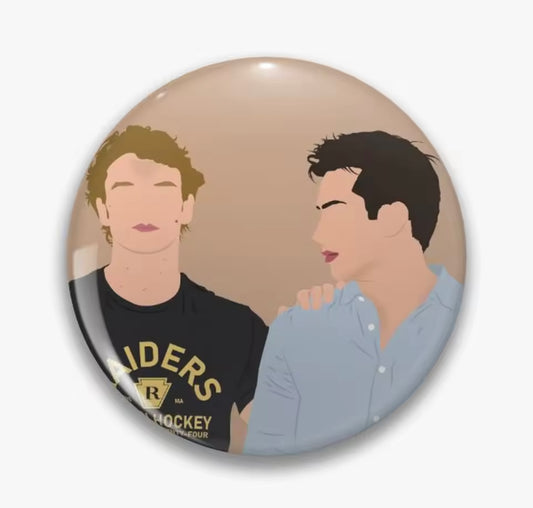 HE’S VISITING AND WERE UH LOVERS SMALL BUTTON 1.25IN