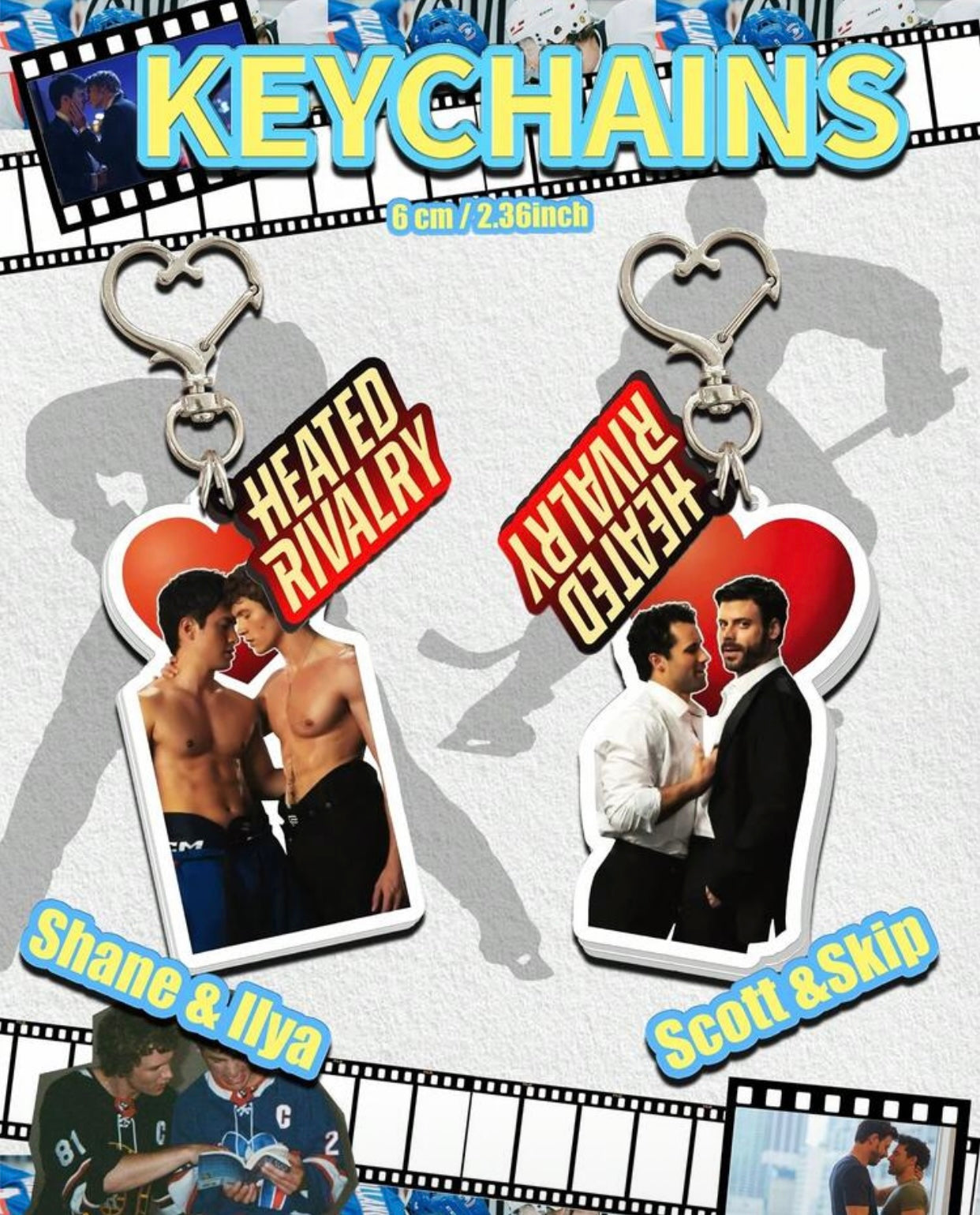 HEATED RIVALRY ILYA & SHANE KEYCHAIN