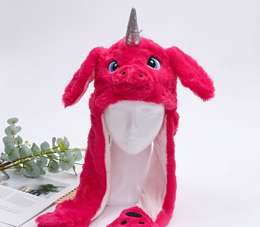 ROSE RED UNICORN PUMP HAT