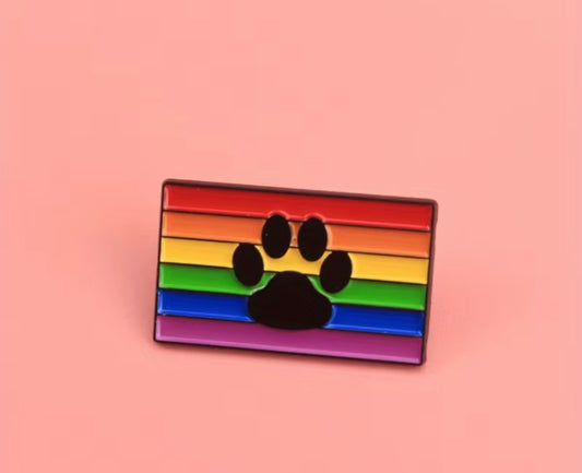 PAW PRIDE FLAG ENAMAL PIN