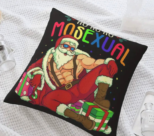 HO HO HO SANTA GAY THROW PILLOW