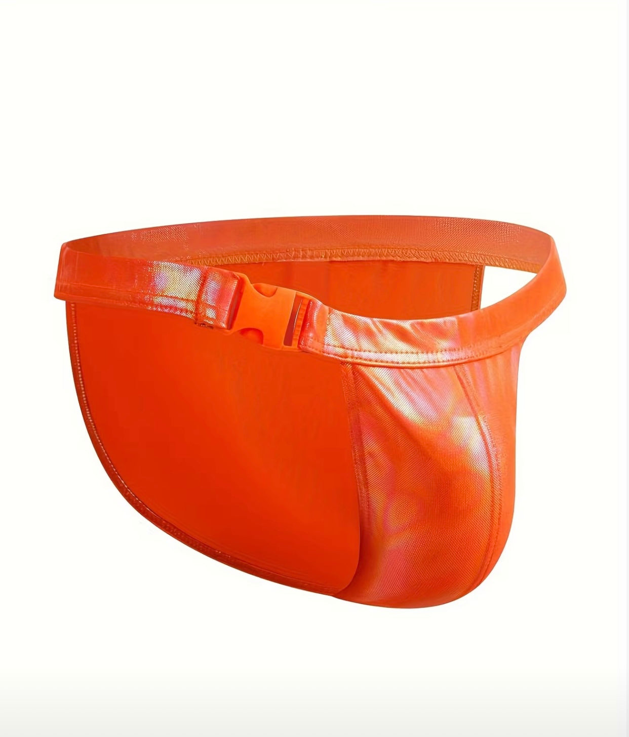 MENS ORANGE LOW RISE BUTTON SWIM TRUNKS
