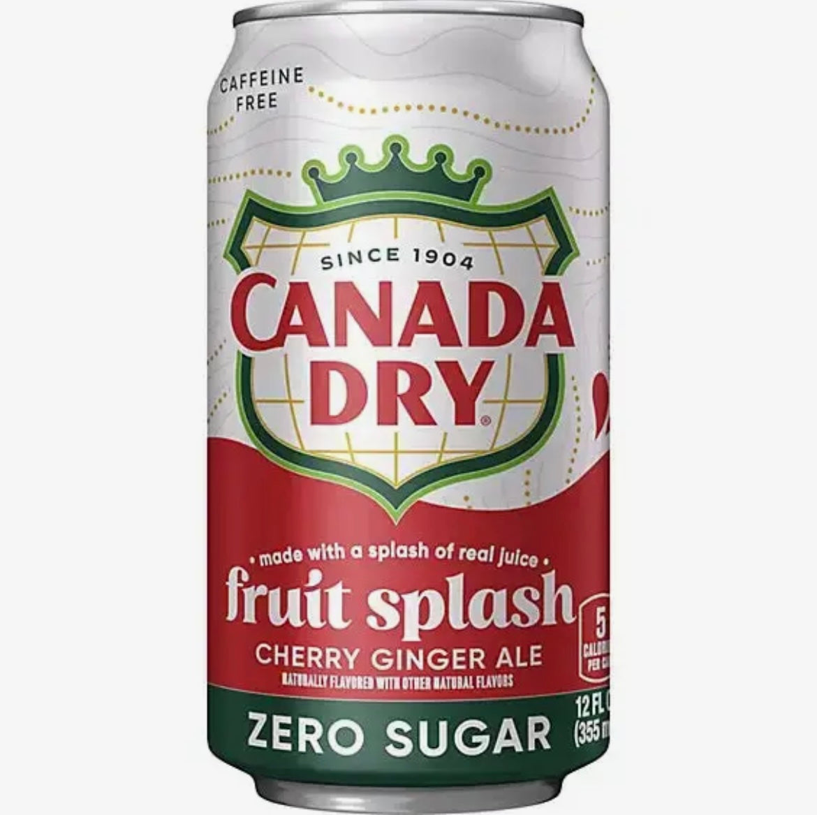 6 PACK CANADA DRY USA ZERO SUGAR CHERRY FRUIT SPLASH
