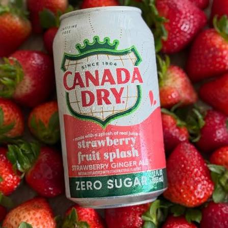 SODA POP USA CANDA DRY STRAWBERRY FRUIT SPLASH ZERO SUGAR SINGLE CAN