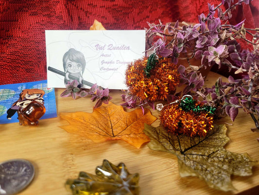 TINSEL PUMPKIN EARRINGS