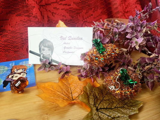 TINSEL PUMPKIN EARRINGS