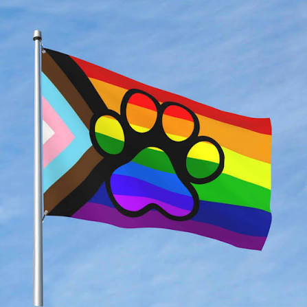FURRY PAW PRIDE RAINBOW FLAG
