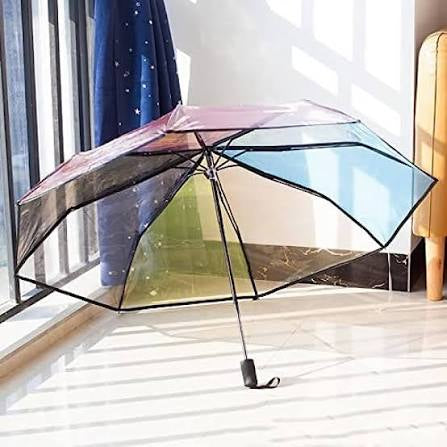 RAINBOW CLEAR FOLDING UNBRELLA