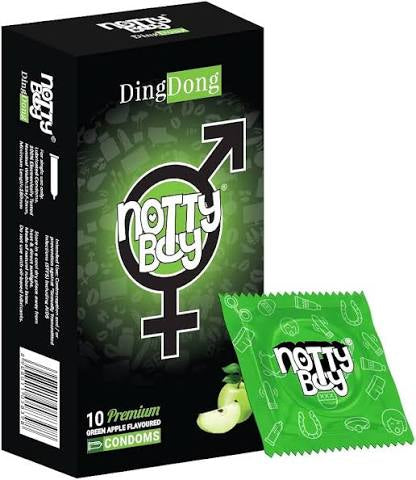 DING DONG GREEN APPLE FLAVOURED 10PK CONDOMS